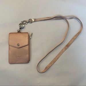 teskyer rose gold lanyard wallet‎